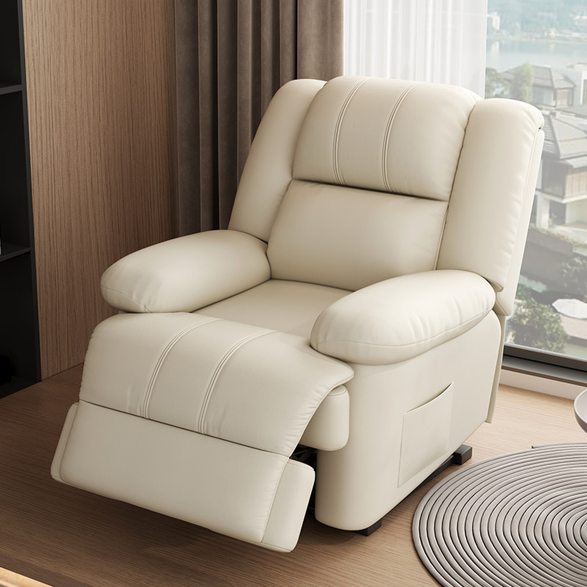 Brennan navy power lift recliner