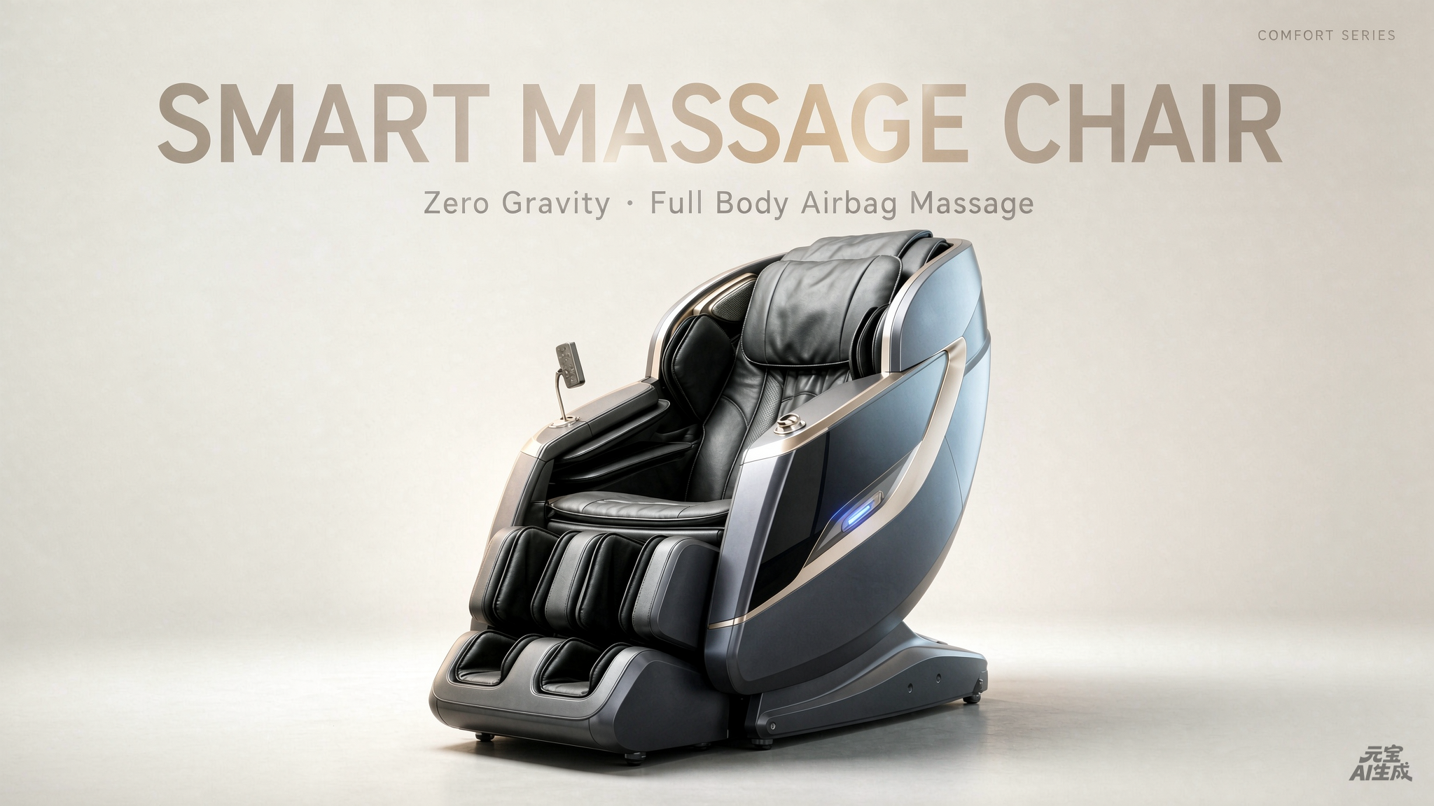 Power recliner chair with an extended footrest